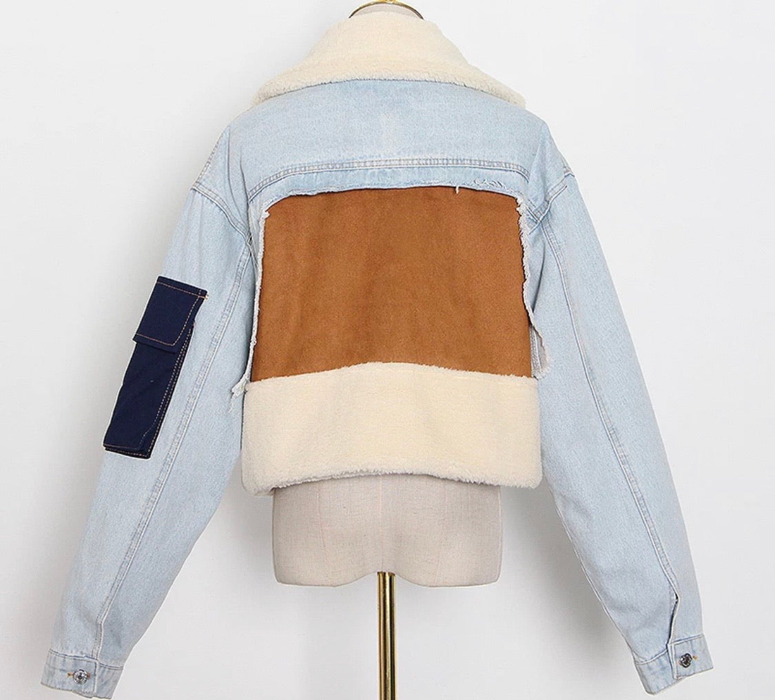 Patchwork denim jacket