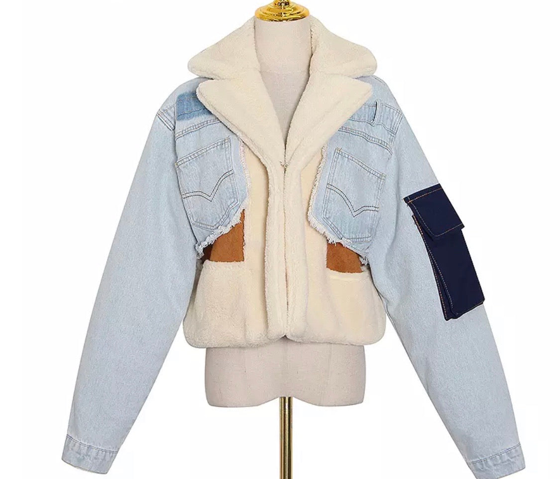 Patchwork denim jacket